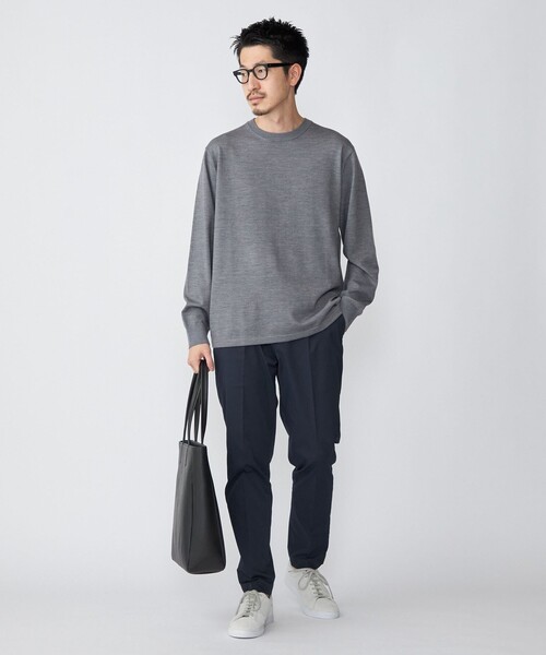 SHIPS（シップス）の「SHIPS: 〈ウォッシャブル〉12GG テックウール クルーネック プルオーバー ニット（ニット/セーター・メンズ・ブラック/ホワイト/グリーン/オレンジ/チャコールグレー/ダークブルー・LARGE/MEDIUM/SMALL/X-LARGE）」の14枚目の写真