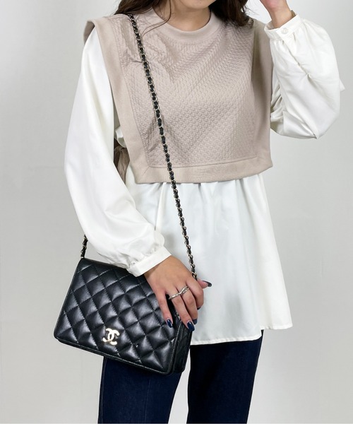 StyleSea(スタイルシー)の「ドッキングベストブラウス(シャツ/ブラウス・レディース・ブラック/グリーン/グレイッシュベージュ・MEDIUM)」の14枚目の写真