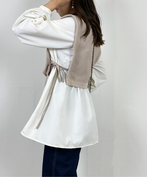 StyleSea(スタイルシー)の「ドッキングベストブラウス(シャツ/ブラウス・レディース・ブラック/グリーン/グレイッシュベージュ・MEDIUM)」の15枚目の写真