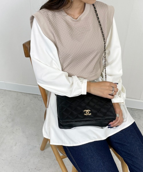 StyleSea(スタイルシー)の「ドッキングベストブラウス(シャツ/ブラウス・レディース・ブラック/グリーン/グレイッシュベージュ・MEDIUM)」の18枚目の写真