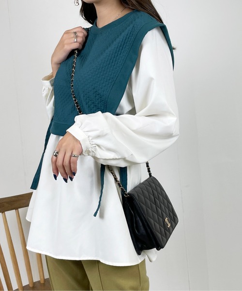 StyleSea(スタイルシー)の「ドッキングベストブラウス(シャツ/ブラウス・レディース・ブラック/グリーン/グレイッシュベージュ・MEDIUM)」の22枚目の写真