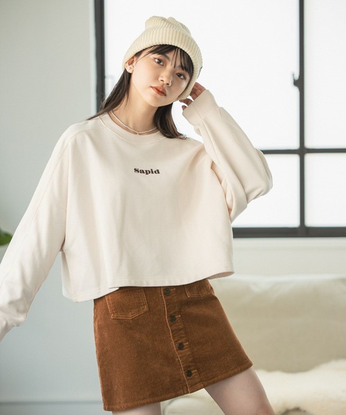 repipi armario(レピピ アルマリオ)の「チビロゴフロッキースウェット(スウェット・キッズ・ブラック/ナチュラル/モカ/パープル・SMALL/MEDIUM/LARGE)」の4枚目の写真