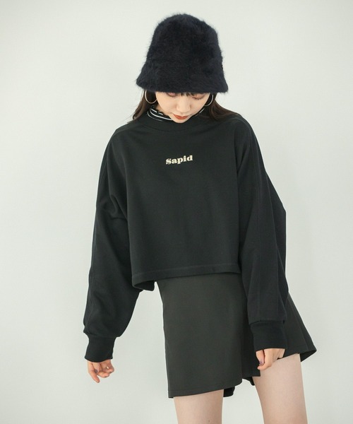 repipi armario(レピピ アルマリオ)の「チビロゴフロッキースウェット(スウェット・キッズ・ブラック/ナチュラル/モカ/パープル・SMALL/MEDIUM/LARGE)」の2枚目の写真