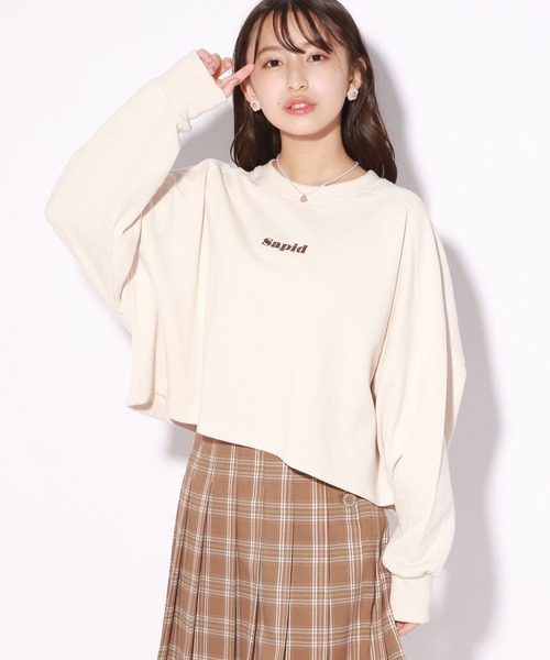 repipi armario(レピピ アルマリオ)の「チビロゴフロッキースウェット(スウェット・キッズ・ブラック/ナチュラル/モカ/パープル・SMALL/MEDIUM/LARGE)」の6枚目の写真