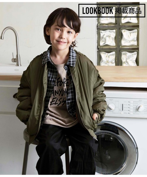 ANAP kids(アナップキッズ)の「ボリュームMA-1(MA-1・キッズ・ブラック/カーキ/アイボリー・110cm/120cm/130cm)」の3枚目の写真