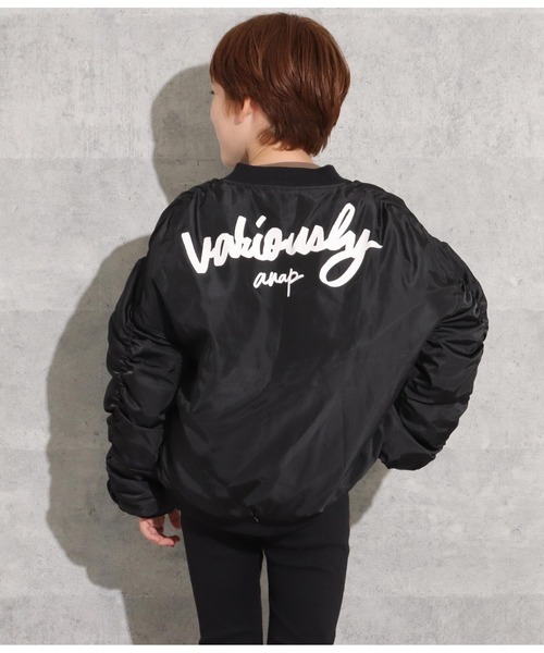 ANAP kids(アナップキッズ)の「ボリュームMA-1(MA-1・キッズ・ブラック/カーキ/アイボリー・110cm/120cm/130cm)」の5枚目の写真