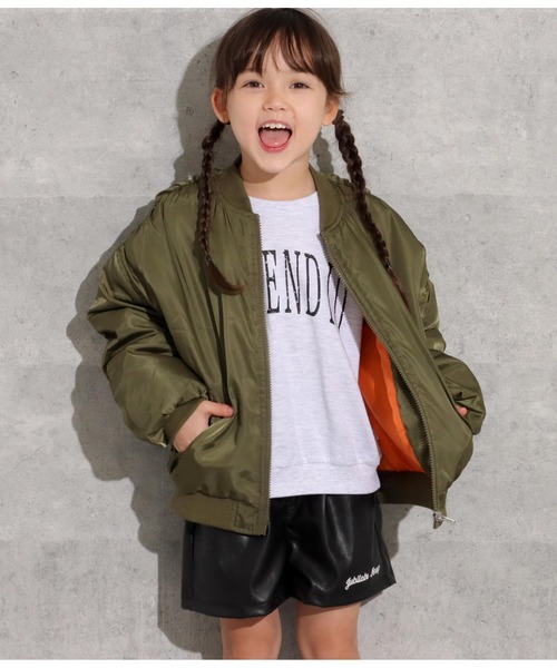 ANAP kids(アナップキッズ)の「ボリュームMA-1(MA-1・キッズ・ブラック/カーキ/アイボリー・110cm/120cm/130cm)」の11枚目の写真