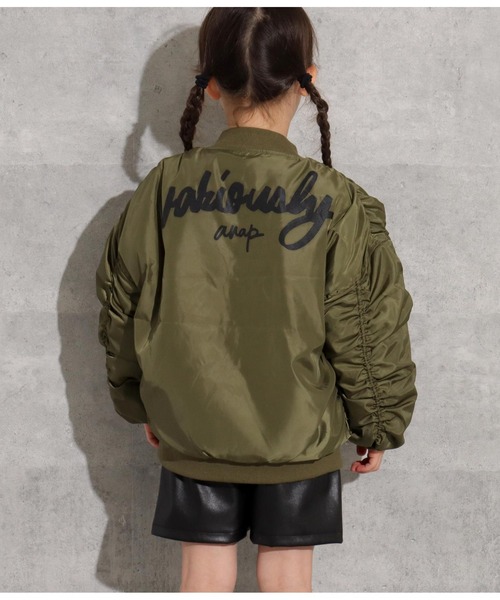 ANAP kids(アナップキッズ)の「ボリュームMA-1(MA-1・キッズ・ブラック/カーキ/アイボリー・110cm/120cm/130cm)」の12枚目の写真