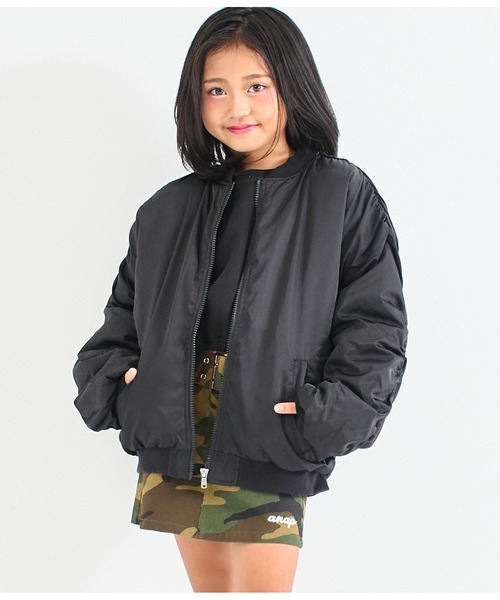 ANAP kids(アナップキッズ)の「ボリュームMA-1(MA-1・キッズ・ブラック/カーキ/アイボリー・110cm/120cm/130cm)」の13枚目の写真