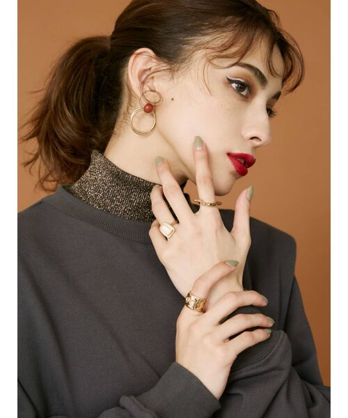 EVRIS（エヴリス）の「ラメタートルネックプルオーバー（Tシャツ/カットソー・レディース・ブラウン/ブラック/アイボリー・FREE）」の4枚目の写真