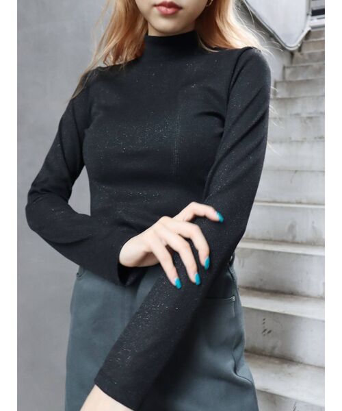 EVRIS（エヴリス）の「ラメタートルネックプルオーバー（Tシャツ/カットソー・レディース・ブラウン/ブラック/アイボリー・FREE）」の14枚目の写真