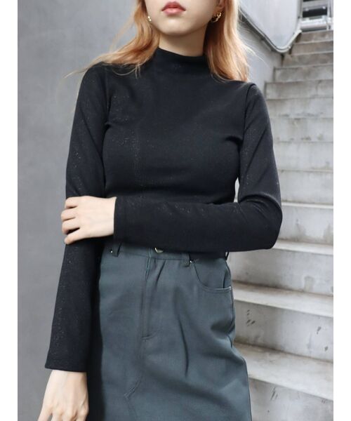 EVRIS（エヴリス）の「ラメタートルネックプルオーバー（Tシャツ/カットソー・レディース・ブラウン/ブラック/アイボリー・FREE）」の15枚目の写真