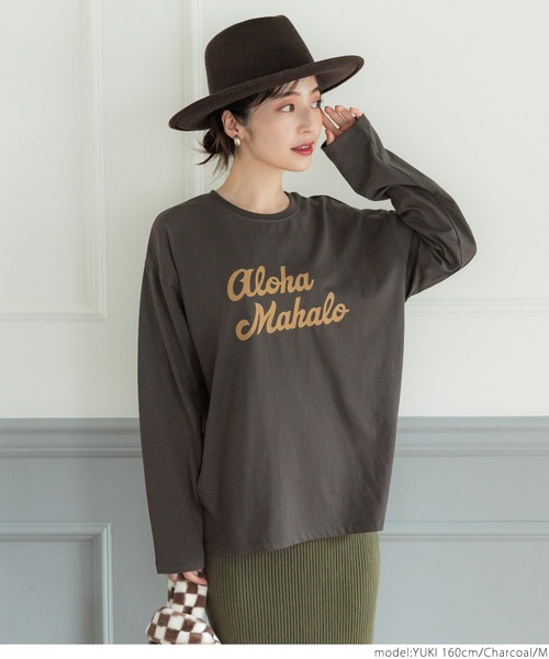 coca(coca)(コカ)の「アソートプリントロンTee(Tシャツ/カットソー・レディース・グレー/チャコール/ワイン/ホワイト・M/L)」の11枚目の写真