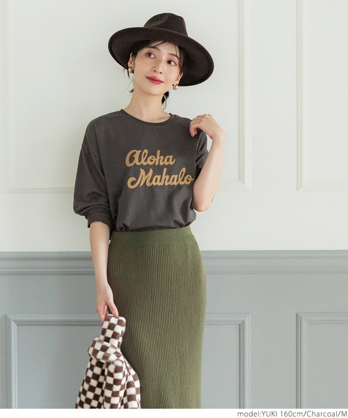coca(coca)(コカ)の「アソートプリントロンTee(Tシャツ/カットソー・レディース・グレー/チャコール/ワイン/ホワイト・M/L)」の13枚目の写真
