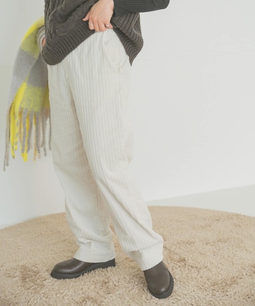 ITEMS URBANRESEARCH(アイテムズ アーバンリサーチ)の「コーデュロイワイドパンツ(その他パンツ・レディース・グレー/ホワイト系その他/ブルー・FREE)」の5枚目の写真