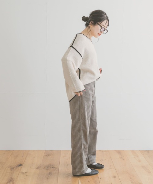 ITEMS URBANRESEARCH(アイテムズ アーバンリサーチ)の「コーデュロイワイドパンツ(その他パンツ・レディース・グレー/ホワイト系その他/ブルー・FREE)」の21枚目の写真