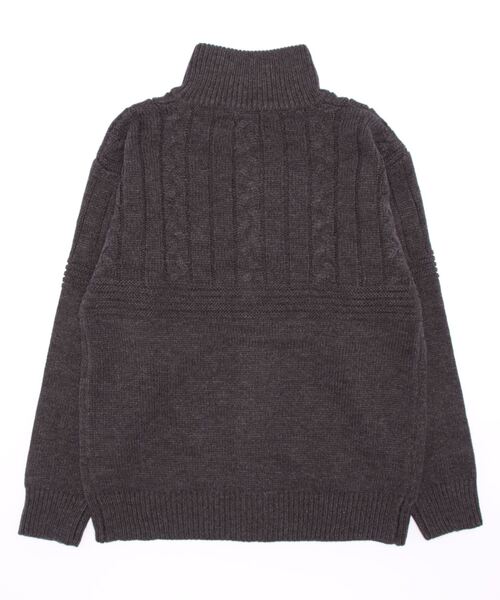 VIBGYOR（ヴィブジョー）の「A/Tケーブル切替H/N釦カーデ(BL)（カーディガン/ボレロ・メンズ・ベージュ/ブラック/ブルーグレー/チャコールグレー・LARGE/MEDIUM）」の5枚目の写真