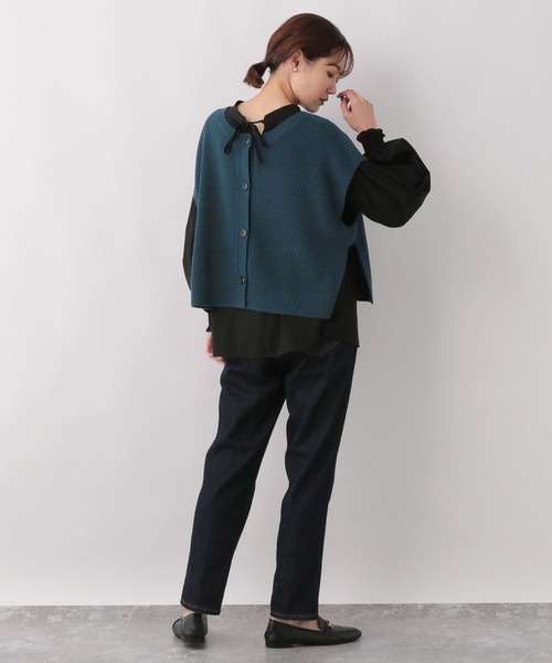 黒猫山♡エンフォルド☆ウールメルトンベスト　ネイビー38サイズ セール】5WAYベスト＊ニットワンピースセット/123386（ワンピース