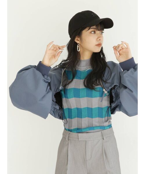 MURUA（ムルーア）の「クロップドMA-1（MA-1・レディース・ブラック/ブルー・FREE）」の12枚目の写真