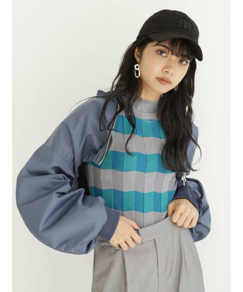 MURUA（ムルーア）の「クロップドMA-1（MA-1・レディース・ブラック/ブルー・FREE）」の13枚目の写真