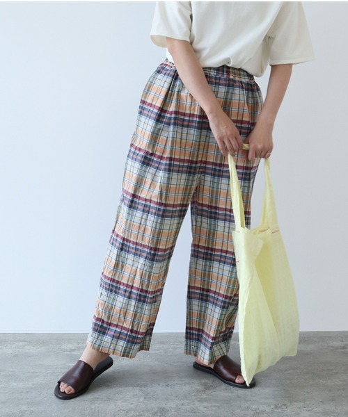 yuni（ユニ ）の「○コットンキュプラ チェックイージーパンツ C