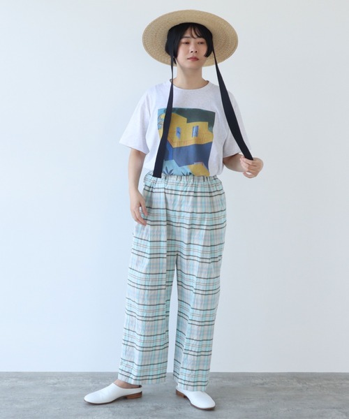 yuni（ユニ　）の「●コットンキュプラ　チェックイージーパンツ　C/Cu check easy PT（その他パンツ・レディース・サックスブルー/マルチ・FREE）」の17枚目の写真