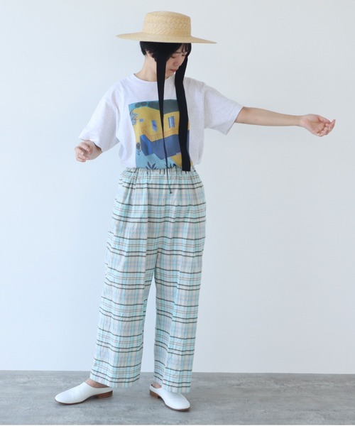 yuni（ユニ　）の「●コットンキュプラ　チェックイージーパンツ　C/Cu check easy PT（その他パンツ・レディース・サックスブルー/マルチ・FREE）」の19枚目の写真