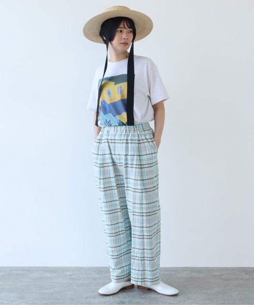 yuni（ユニ　）の「●コットンキュプラ　チェックイージーパンツ　C/Cu check easy PT（その他パンツ・レディース・サックスブルー/マルチ・FREE）」の18枚目の写真