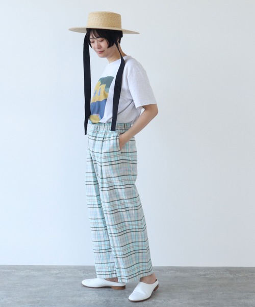 yuni（ユニ ）の「○コットンキュプラ チェックイージーパンツ C/Cu
