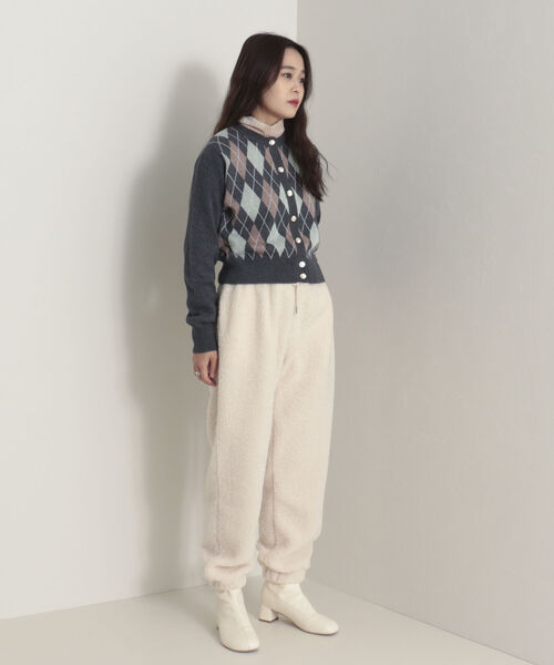 onulsoha（オヌルソハ）の「ボアジョガーパンツ（その他パンツ・レディース・アイボリー/チャコールグレー/ベージュ・38）」の2枚目の写真