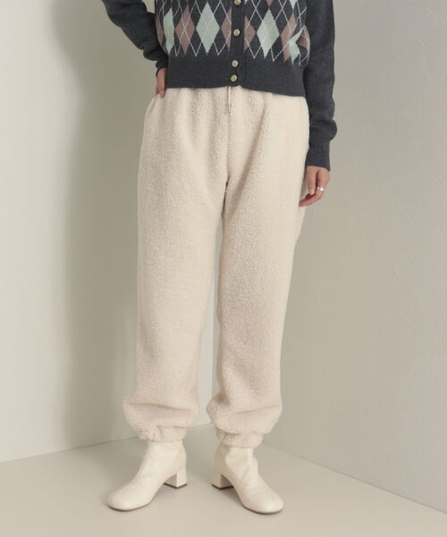 onulsoha（オヌルソハ）の「ボアジョガーパンツ（その他パンツ・レディース・アイボリー/チャコールグレー/ベージュ・38）」の5枚目の写真