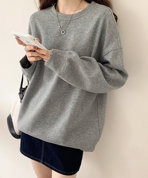Doux Belle（ドゥーベル）の「ドロップショルダーゆるスウェット（スウェット・レディース・ホワイト/パープル/グレー/ベージュ/ブルー/グリーン・MEDIUM/LARGE）」の3枚目の写真