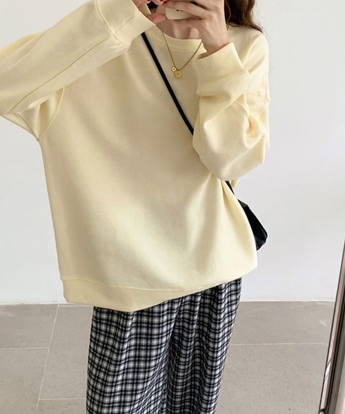 Doux Belle（ドゥーベル）の「ドロップショルダーゆるスウェット（スウェット・レディース・ホワイト/パープル/グレー/ベージュ/ブルー/グリーン・MEDIUM/LARGE）」の10枚目の写真