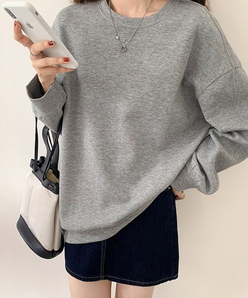 Doux Belle（ドゥーベル）の「ドロップショルダーゆるスウェット（スウェット・レディース・ホワイト/パープル/グレー/ベージュ/ブルー/グリーン・MEDIUM/LARGE）」の7枚目の写真
