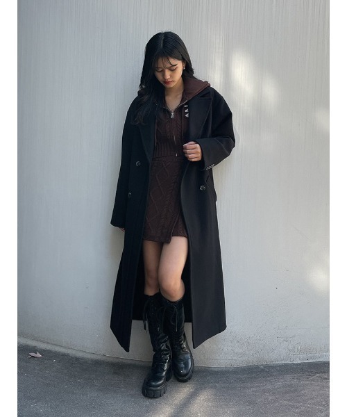 ENVYM（アンビー）の「ケーブルショートロゴＰＫ（パーカー・レディース・ブラウン/ブラック・FREE）」の20枚目の写真