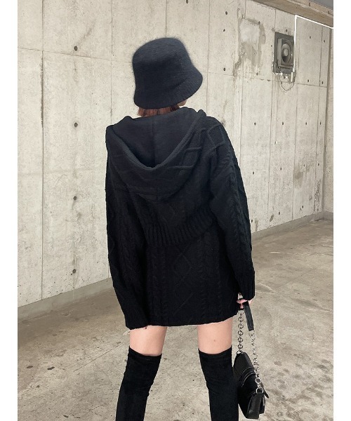 ENVYM（アンビー）の「ケーブルショートロゴＰＫ（パーカー・レディース・ブラウン/ブラック・FREE）」の12枚目の写真