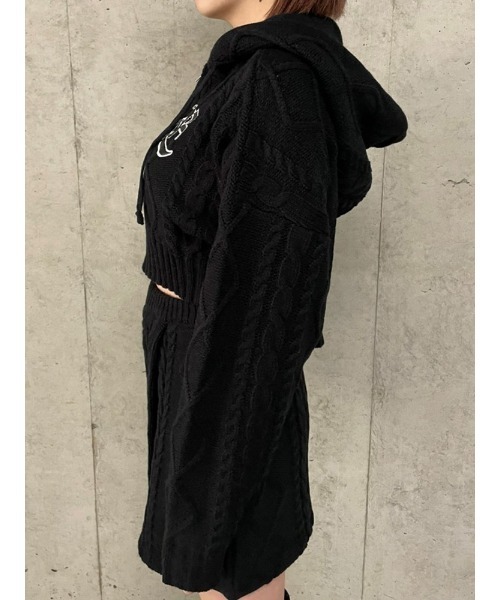 ENVYM（アンビー）の「ケーブルショートロゴＰＫ（パーカー・レディース・ブラウン/ブラック・FREE）」の11枚目の写真