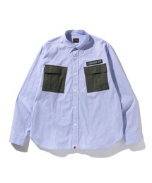 MILITARY STRIPE RELAXED FIT SHIRT M