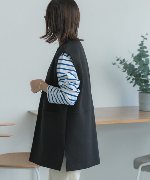 FORK&SPOON（フォークアンドスプーン）の「FORK&SPOON　ダンボールベスト（ベスト・レディース・ブラック/ベージュ・1）」の17枚目の写真