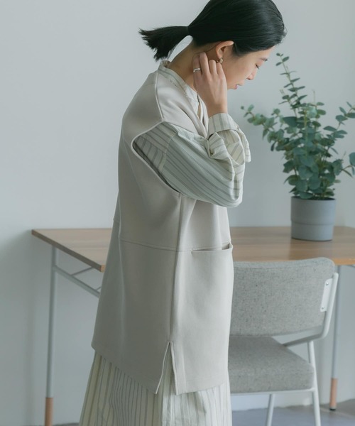 FORK&SPOON（フォークアンドスプーン）の「FORK&SPOON　ダンボールベスト（ベスト・レディース・ブラック/ベージュ・1）」の10枚目の写真