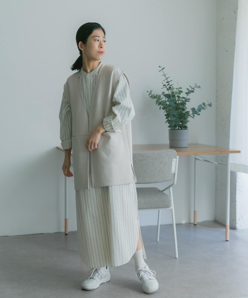 FORK&SPOON（フォークアンドスプーン）の「FORK&SPOON　ダンボールベスト（ベスト・レディース・ブラック/ベージュ・1）」の18枚目の写真