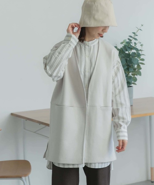 FORK&SPOON（フォークアンドスプーン）の「FORK&SPOON　ダンボールベスト（ベスト・レディース・ブラック/ベージュ・1）」の16枚目の写真