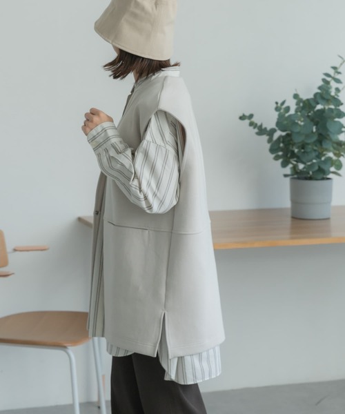 FORK&SPOON（フォークアンドスプーン）の「FORK&SPOON　ダンボールベスト（ベスト・レディース・ブラック/ベージュ・1）」の13枚目の写真