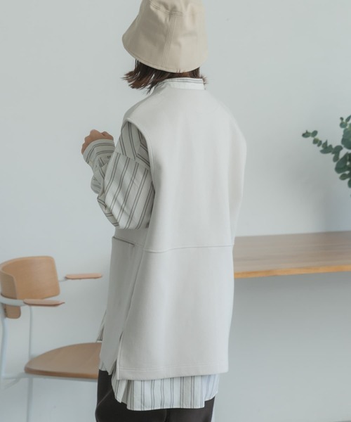 FORK&SPOON（フォークアンドスプーン）の「FORK&SPOON　ダンボールベスト（ベスト・レディース・ブラック/ベージュ・1）」の7枚目の写真