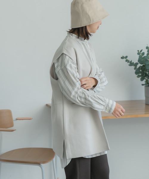 FORK&SPOON（フォークアンドスプーン）の「FORK&SPOON　ダンボールベスト（ベスト・レディース・ブラック/ベージュ・1）」の5枚目の写真