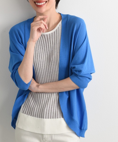 actuel(アクチュエル)の「【actuel】【UV・接触冷感】ドルマンカーディガン(カーディガン/ボレロ・レディース・ブルー/ブラック/ホワイト/グリーン・FREE)」の4枚目の写真