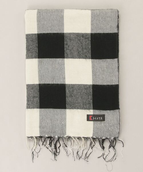 KHATA(カタ)の「【KHATA】PANEL STOLE(マフラー・メンズ・ピンク/ホワイト/ベージュ/イエロー/グレー/チャコールグレー/ブルー・FREE)」の14枚目の写真