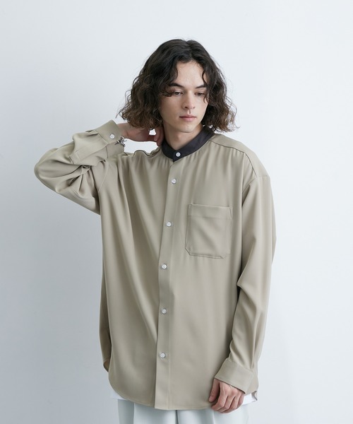 JUNRED(ジュンレッド)の「クレリックバンドカラーシャツ(シャツ/ブラウス・メンズ・ベージュ/ホワイト/サックスブルー・L/LL/M)」の7枚目の写真