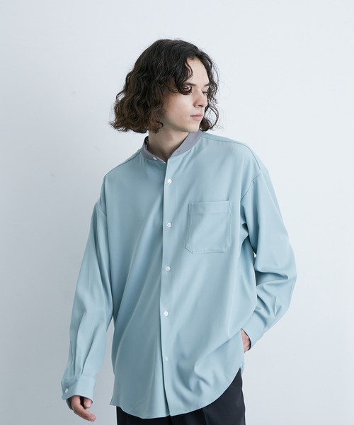 JUNRED(ジュンレッド)の「クレリックバンドカラーシャツ(シャツ/ブラウス・メンズ・ベージュ/ホワイト/サックスブルー・L/LL/M)」の9枚目の写真