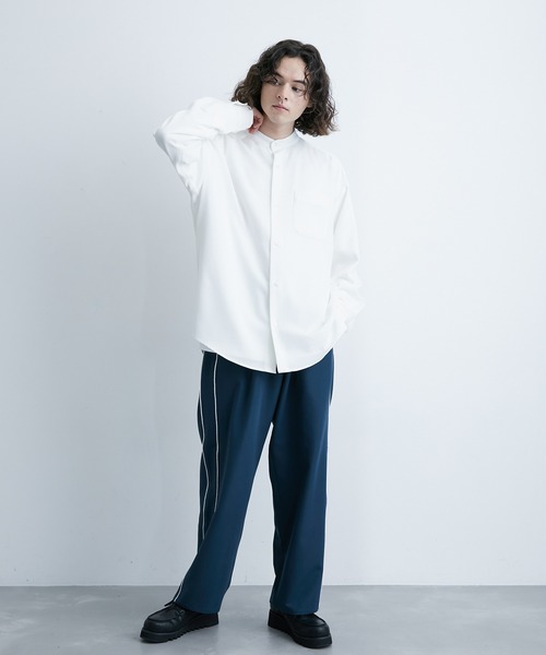 JUNRED(ジュンレッド)の「クレリックバンドカラーシャツ(シャツ/ブラウス・メンズ・ベージュ/ホワイト/サックスブルー・L/LL/M)」の11枚目の写真